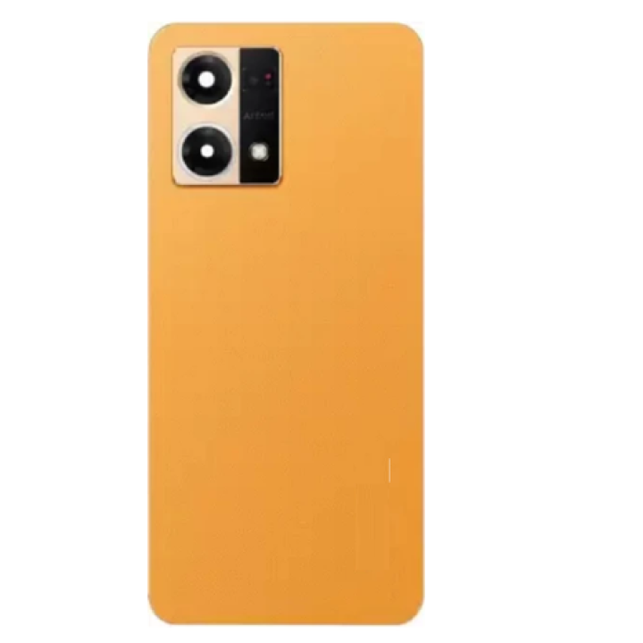 SPAREWARE® Back Panel Back Door Panel Body Cover For Oppo F21 Pro 4G -Orange(WITH CAMERA GLASS ALL LOGO)