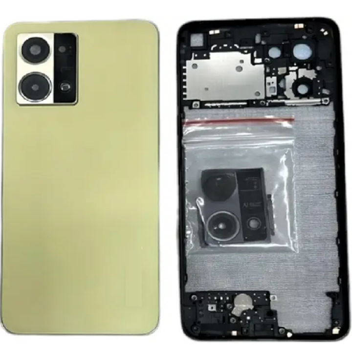 SPAREWARE® Back Panel Back Door Panel Body Cover For Oppo F21S Pro 4G -Gold(MIDDLE RING + BACK PANEL ALL LOGO)
