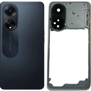 SPAREWARE® Back Panel Back Door Panel Body Cover For Oppo F23 5G -Black (MIDDLE RING + BACK PANEL ALL LOGO)