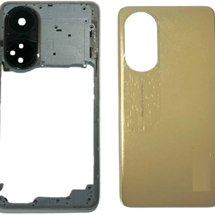 SPAREWARE® Back Panel Back Door Panel Body Cover For Oppo F23 5G -Gold (MIDDLE RING + BACK PANEL ALL LOGO)