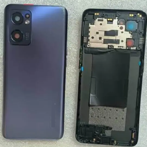 SPAREWARE® Back Panel Back Door Panel Body Cover For Oppo Reno 7 -Black (ORIGINAL MIDDLE RING BACK PANEL WITH ALL LOGO)