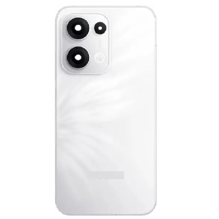 SPAREWARE® Back Panel Back Door Panel Body Cover For Oppo Reno 13 -White (WITH LENS ALL LOGO)