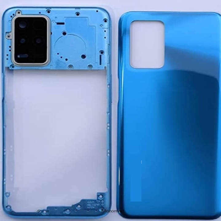 SPAREWARE® Back Panel Back Door Panel Body Cover For Realme 8 5G -Blue (MIDDLE RING BACK PANEL WITH ALL LOGO)