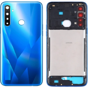 SPAREWARE® Back Panel Back Door Panel Body Cover For Realme 5 -Blue (MIDDLE RING BACK PANEL WITH ALL LOGO)