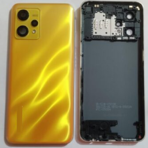 SPAREWARE® Back Panel Back Door Panel Body Cover For Realme 9 4G -Orange (MIDDLE RING BACK PANEL WITH ALL LOGO)