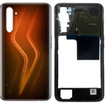 SPAREWARE® Back Panel Back Door Panel Body Cover For Realme 6 Pro -Orange (MIDDLE RING BACK PANEL WITH ALL LOGO)