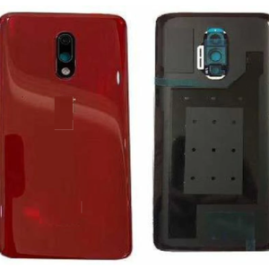 SPAREWARE® Battery Cover Back Door Panel Body For Oneplus 7 - Red (WITH CAMERA LENS)