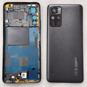 SPAREWARE® Back Panel Body Cover For Mi Redmi Note 11 5G -Black (MIDLE RING+BACK PANEL WITH LENS)