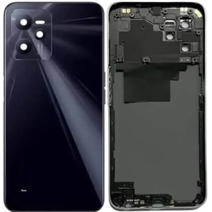 SPAREWARE® Back Panel Back Door Panel Body Cover For Realme C35 -Black (MIDDLE RING + BACK PANEL WITH ALL LOGO)