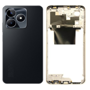 SPAREWARE® Back Panel Back Door Panel Body Cover For Realme Narzo N53 -Black (MIDDLE RING + BACK PANEL WITH ALL LOGO)