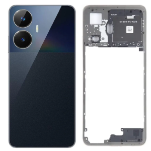 SPAREWARE® Back Panel Back Door Panel Body Cover For Realme Narzo N55 -Black (MIDDLE RING + BACK PANEL WITH ALL LOGO)