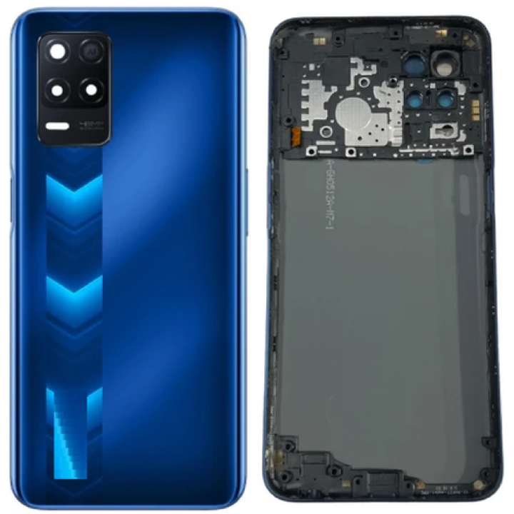 SPAREWARE® Back Panel Back Door Panel Body Cover For Realme Narzo 30 Pro -Silver (MIDDLE RING + BACK PANEL WITH ALL LOGO)