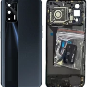 SPAREWARE® Back Panel Back Door Panel Body Cover For Realme X7 Max -Black (MIDDLE RING + BACK PANEL WITH ALL LOGO)