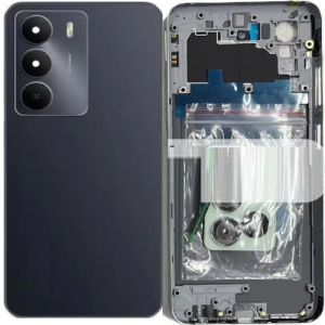 SPAREWARE® Back Panel Back Door Panel Body Cover For Realme C73 -Black(MIDDLE RING + BACK PANEL WITH ALL LOGO)