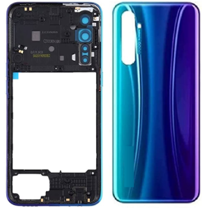 SPAREWARE® Back Panel Back Door Panel Body Cover For Realme XT -Blue (MIDDLE RING + BACK PANEL WITH ALL LOGO)
