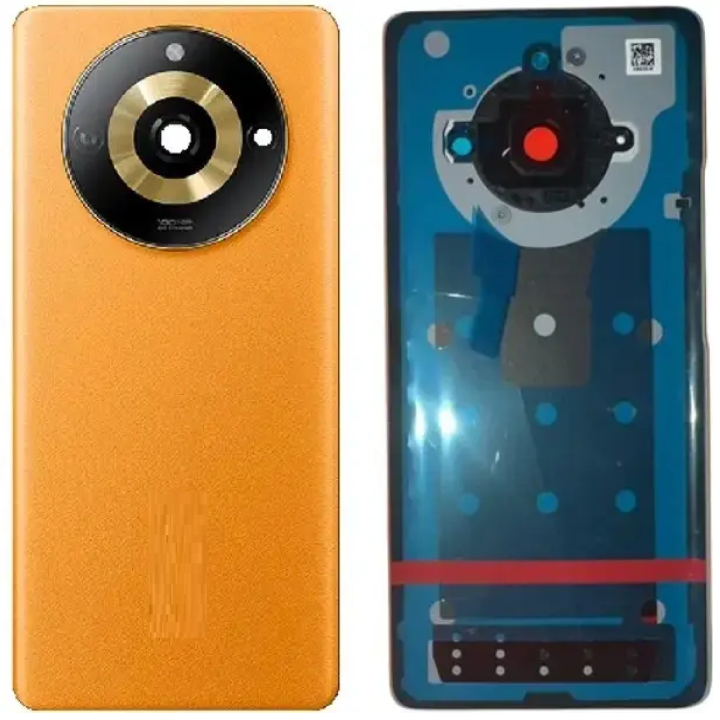 SPAREWARE® Back Panel Back Door Panel Body Cover For Realme Narzo 60X -Orange (CAMERA LENS OR WITH ALL LOGO)