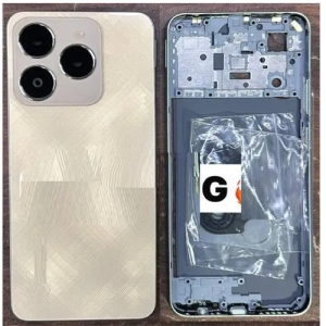 SPAREWARE® Back Panel Back Door Panel Body Cover For Realme C63 4G -Gold (MIDDLE RING + BACK PANEL WITH ALL LOGO)
