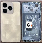 SPAREWARE® Back Panel Back Door Panel Body Cover For Realme C63 4G -Gold (MIDDLE RING + BACK PANEL WITH ALL LOGO)