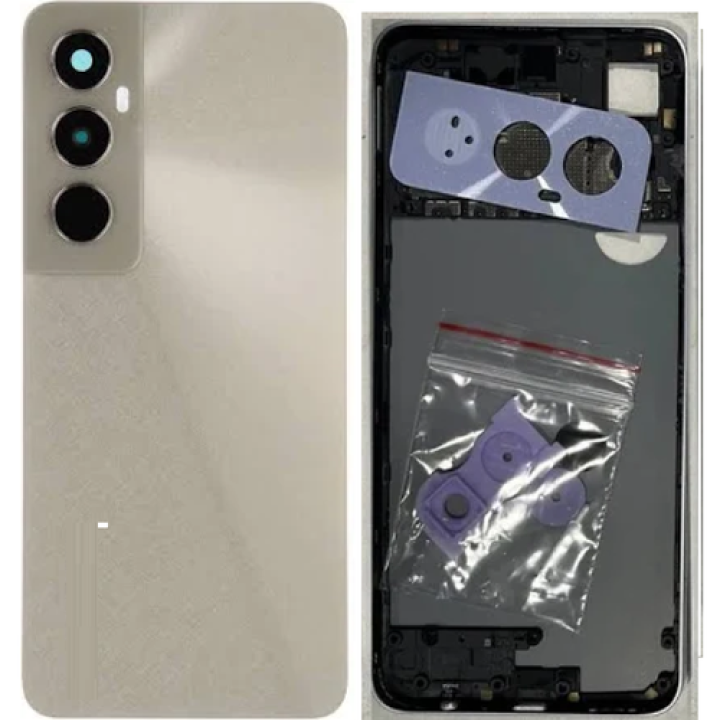 SPAREWARE® Back Panel Back Door Panel Body Cover For Realme C65 4G-Gold (MIDDLE RING + BACK PANEL WITH ALL LOGO)