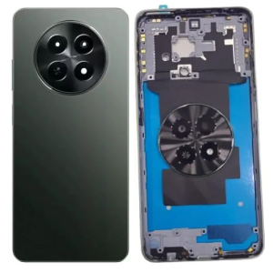 SPAREWARE® Back Panel Back Door Panel Body Cover For Realme C65 5G-Black(MIDDLE RING + BACK PANEL WITH ALL LOGO)
