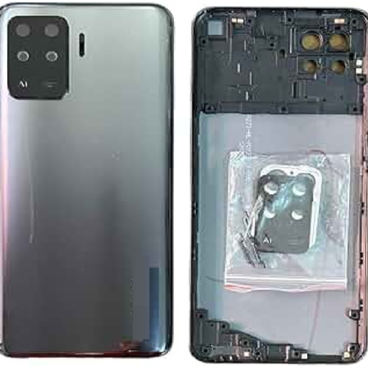 SPAREWARE® Back Panel Back Door Panel Body Cover For Oppo F19 Pro -Black(MIDDLE RING BACK PANEL BUTTON OR LENS WITH LOGO)