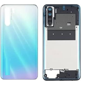 SPAREWARE® Back Panel Back Door Panel Body Cover For Oppo F15 -White (MIDDLE RING BACK PANEL BUTTON OR LENS WITH LOGO)