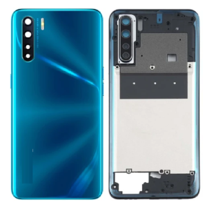 SPAREWARE® Back Panel Back Door Panel Body Cover For Oppo F15 -Blue (MIDDLE RING BACK PANEL BUTTON OR LENS WITH LOGO)