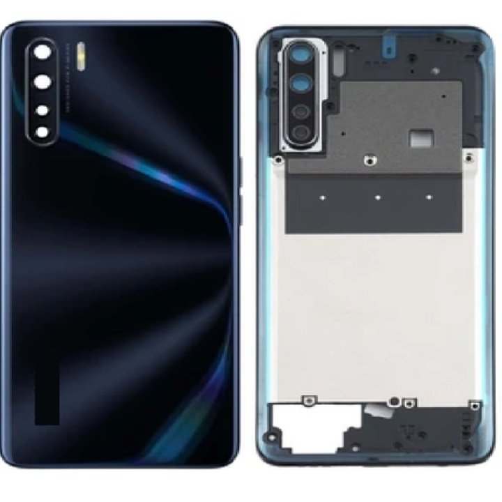 SPAREWARE® Back Panel Back Door Panel Body Cover For Oppo F15 -Black (MIDDLE RING BACK PANEL BUTTON OR LENS WITH LOGO)