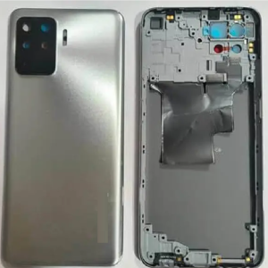 SPAREWARE® Back Panel Back Door Panel Body Cover For Oppo F19 Pro -Silver (MIDDLE RING BACK PANEL BUTTON OR LENS WITH LOGO)