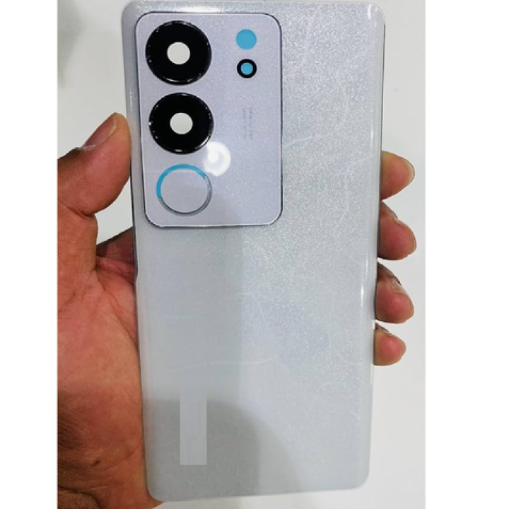 SPAREWARE® Back Door Panel Body Back Panel For Vivo V29 Pro -White (WITH CAMERA GLASS ALL LOGO)