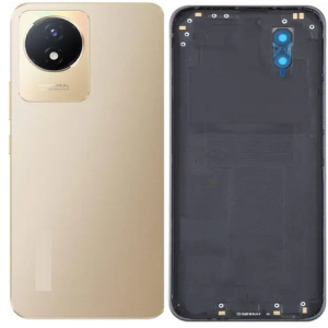 SPAREWARE® Back Door Panel Body Back Panel For Vivo Y02 -Gold (CAMERA LENS OR WITH ALL LOGO)