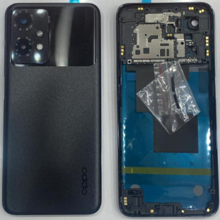 SPAREWARE® Back Panel Back Door Panel Body Cover For Oppo K10 4G -Black (MIDDLE RING BACK PANEL WITH ALL LOGO)