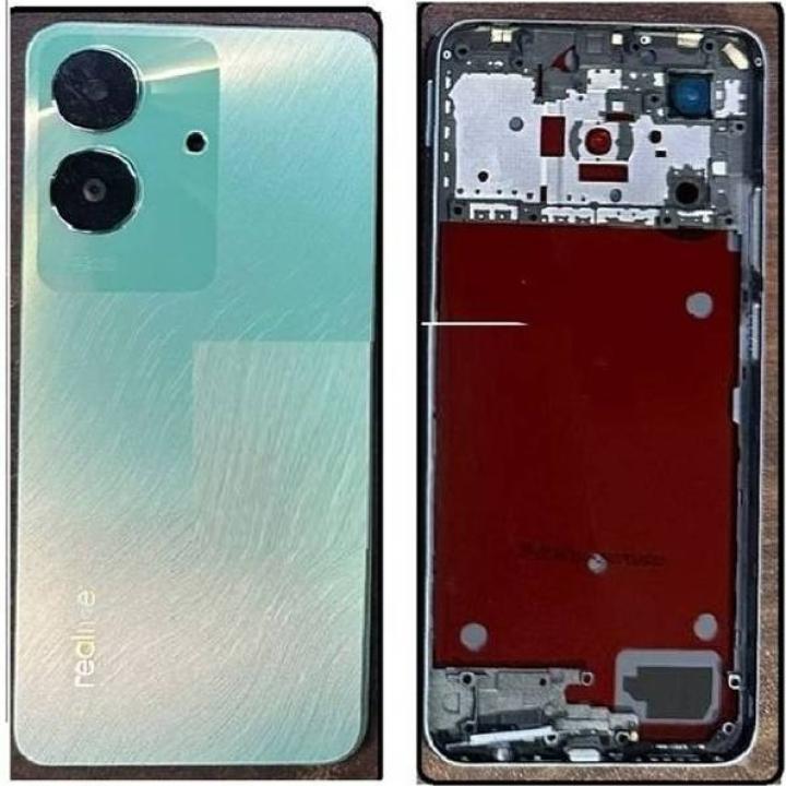 SPAREWARE® Back Panel Back Door Panel Body Cover For Realme C61 -Green (MIDDLE RING + BACK PANEL WITH ALL LOGO)