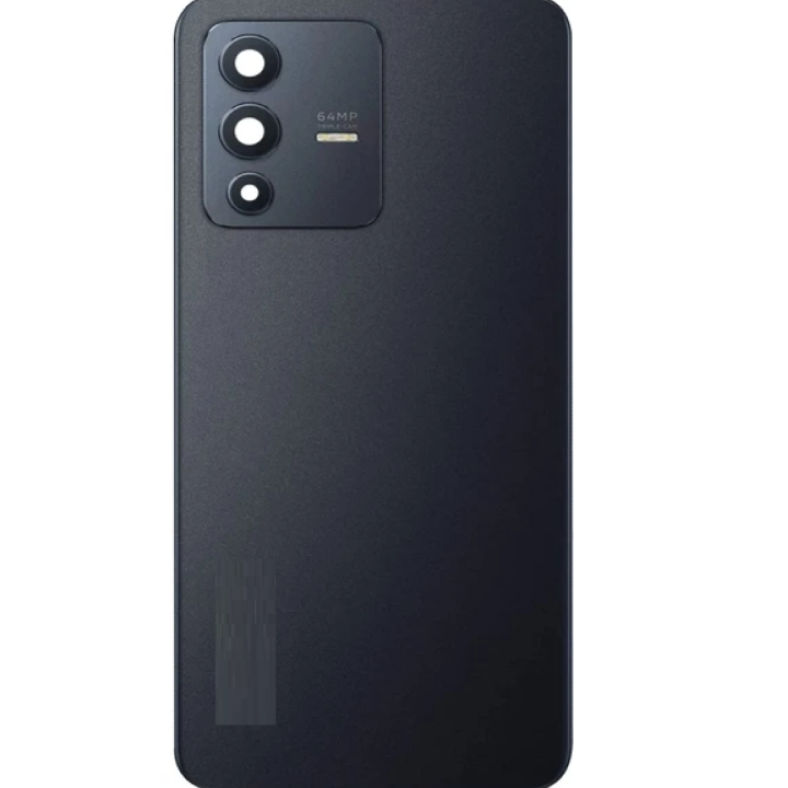 SPAREWARE® Back Door Panel Body Back Panel For Vivo V23 5G -Black (WITH CAMERA GLASS ALL LOGO)