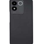 SPAREWARE® Back Door Panel Body Back Panel For Vivo iQoo Z7 Pro -Black (CAMERA GLASS LENS OR WITH ALL LOGO)