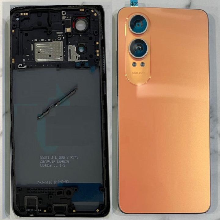 SPAREWARE® Battery Cover Back Door Panel For Oneplus Nord CE 4 Lite -Orange (MIDDLE RING + BACK PANEL)