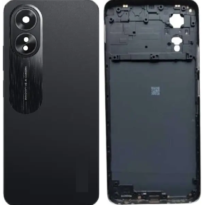 SPAREWARE® Back Panel Back Door Panel Body Cover For Oppo A38 -Black (MIDDLE RING BACK SIDE BUTTON CAMERA LENS OR LOGO)