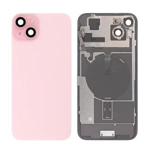 SPAREWARE® Replacement Back panel Back Glass Body Panel For iPhone 15 Plus -Pink(WITH MAGSAFE MAGNET & ALL LOGO)