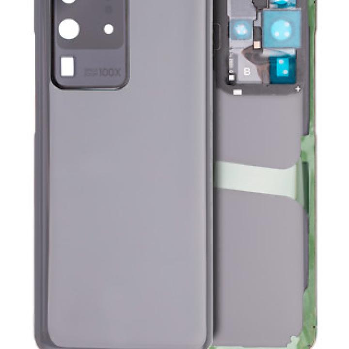 SPAREWARE® Battery Cover Back Door Body Panel For Samsung Galaxy S20 Ultra -Grey (WITH CAMERA LENS)