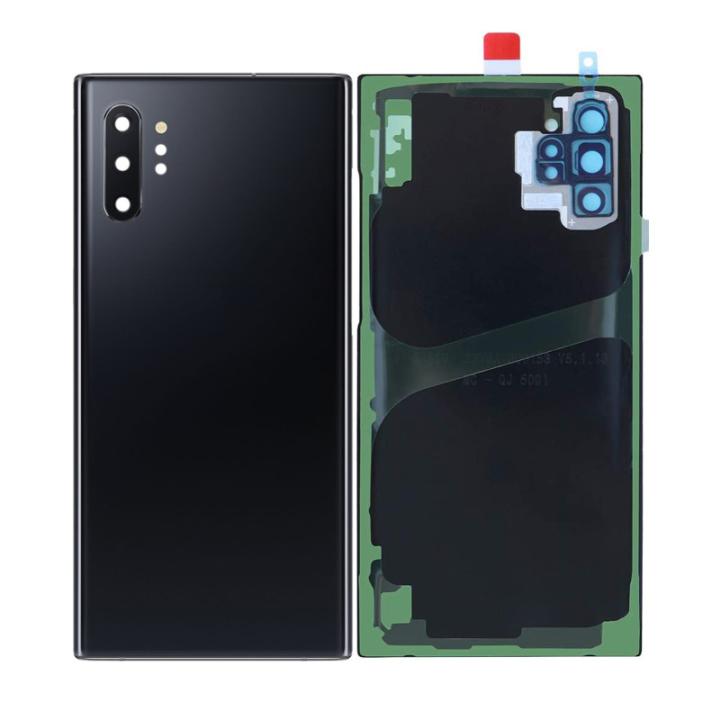 SPAREWARE® Battery Cover Back Door Body Panel For Samsung Galaxy Note 10 Plus -Black (WITH CAMERA LENS)