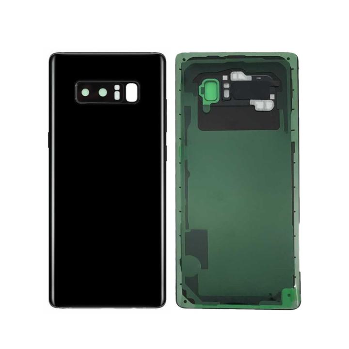 SPAREWARE® Battery Cover Back Door Body Panel For Samsung Galaxy Note 8 -Black (WITH CAMERA LENS)
