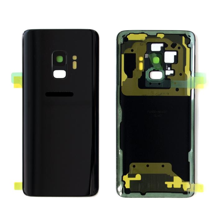 SPAREWARE® Battery Cover Back Door Body Panel For Samsung Galaxy S9 -Black (WITH CAMERA LENS)