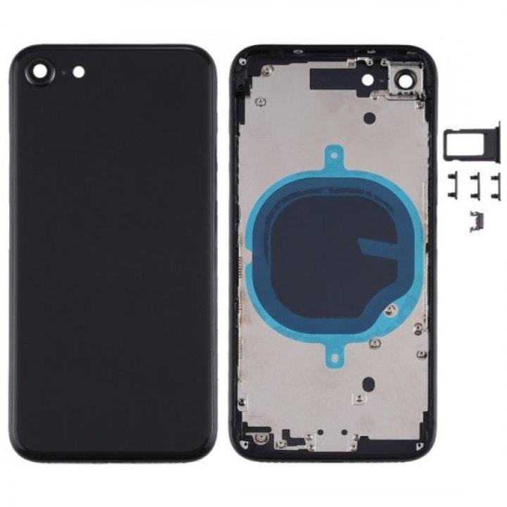 SPAREWARE®  Battery Cover Back Door Panel Body For iPhone SE 2020 -Black (COMPLETE BODY PANEL)